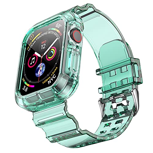 NotoCity Armband Kompatibel mit Apple Watch Series 9/8/7 41mm,Apple Watch SE/6/5/4/3/2/1 38mm/40mm Ersatzarmband,Transparente,Kreativer (Dunkelgrün) von NotoCity