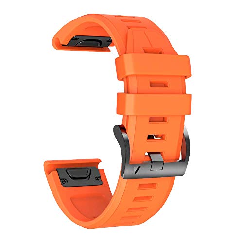 NotoCity Armband für Garmin Fenix 5/Fenix 5 Plus/Fenix 6/Fenix 6 Pro/Fenix 7/Fenix 7 Pro Forerunner 935/945, 22mm Breite Silikon Quick-Fit Uhrenarmband, Mehrfache Farben (Orange) von NotoCity