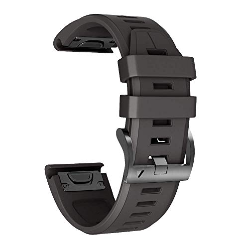 NotoCity Armband für Garmin Fenix 5X /Fenix 5X Plus/Fenix 6X /Fenix 6X Pro/Fenix 7X /Fenix 3 /Fenix 3 HR, 26mm Breite Silikon Quick-Fit Uhrenarmband für Garmin, Mehrfache Farben （Schwarz） von NotoCity