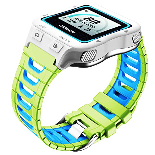 NotoCity Armband für Garmin Forerunner 920XT Silikon Ersatzarmband Kompatibel mit Garmin 920XT Sport Armband(Grün blau) von NotoCity