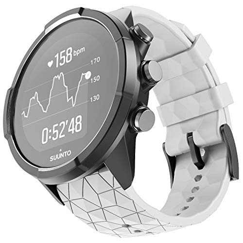 NotoCity Armband für Suunto 9 Spartan/Titanium/Smart Watch GPS/Suunto Spartan Sport Wrist HR, 24mm Premium Silikon QuickFit Armbänder für Suunto 9, Mehrfache Farben (Weiss) von NotoCity