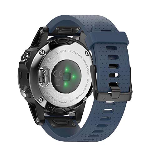 NotoCity Ersatzarmband Kompatibel mit Garmin Fenix 5s Armband für Fenix 5s/5s Plus/6s/6s Pro/7s Uhrenarmband, 20mm Breite Silikon Quick-Fit Armband, Mehrfache Farben (Schiefer) von NotoCity