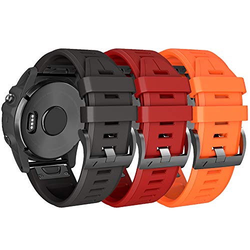 NotoCity für Garmin Fenix 6 pro/5 plus Armband, Quickfit 22mm für Fenix 6/7/8 47mm/5/7 pro/E 47mm, Uhrenarmband für Garmin Forerunner 935/945/965, Epix 2, Instinct, Approach S60(Schwarz/Rot/Orange) NotoCity für Garmin Fenix 6 pro/5 plus Armband, Quickfit 22mm für Fenix 6/7/8 47mm/5/7 pro/E 47mm, Uhrenarmband für Garmin Forerunner 935/945/965, Epix 2, Instinct, Approach S60(Schwarz/Rot/Orange) von NotoCity