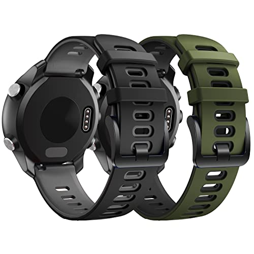 NotoCity für Garmin Vivoactive 3 Armband, 20mm Silikon Ersatzarmband Kompatibel mit Samsung Galaxy Active 2/ Gear Sport/Galaxy Watch 42 mm/Garmin Venu 2 Plus/Forerunner 645/245 (2PC4) von NotoCity