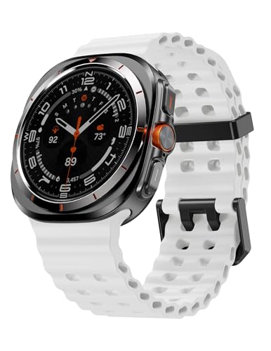 NotoCity für Samsung Galaxy Watch Ultra Armband, 47mm weiches Silikonarmband für Samsung Galaxy Watch 7 Ultra(Weiß) von NotoCity