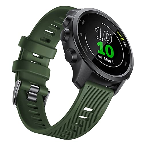 Uhrenarmband 20mm für Garmin Vivoactive 3/ Forerunner 245/245 music, Armband Kompatibel mit Garmin Venu/Venu SQ/Venu 2 Plus/Forerunner 645/158/55 Silikonarmband(Armee-Grün) von NotoCity
