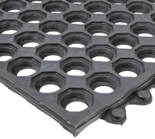 notrax T32 Allgemeine Zwecke Gummi Sicherheit/Ultra Matte Anti-Müdigkeit für nassen Bereichen, 3' Width x 3' Length, schwarz, 1 von Notrax