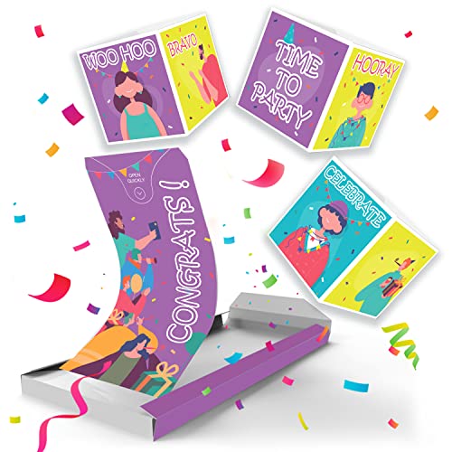 Notta&Belle FEEL LOVE EVERY MINUTE «BOOM!» Congratulations, Glückwunschkarte - Explosion Karte mit Konfetti. Explodierende konfetti Karte (3 cubes) von Notta&Belle FEEL LOVE EVERY MINUTE