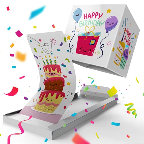 Notta&Belle FEEL LOVE EVERY MINUTE «BOOM!» Explosion Geburtstagskarte Happy Birthday (Party Zeit), Surprise Explodierende Karte mit Konfetti für Frau Mann Kollegen, Kinder von Notta&Belle FEEL LOVE EVERY MINUTE