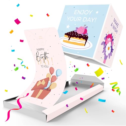 Notta&Belle FEEL LOVE EVERY MINUTE «BOOM!» Explosion Geburtstagskarte Happy Birthday (Premium-Luxus), Surprise Explodierende Karte mit Konfetti für Frau Mann Kollegen, Kinder von Notta&Belle FEEL LOVE EVERY MINUTE