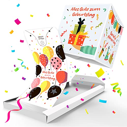 Notta&Belle FEEL LOVE EVERY MINUTE «BOOM!» Geburtskarte, Explodierende Karte mit Konfetti (Alles Gute zum Geburtstag), Überraschung für Mann, Frau, Kollegen, Familie, Kinder von Notta&Belle FEEL LOVE EVERY MINUTE