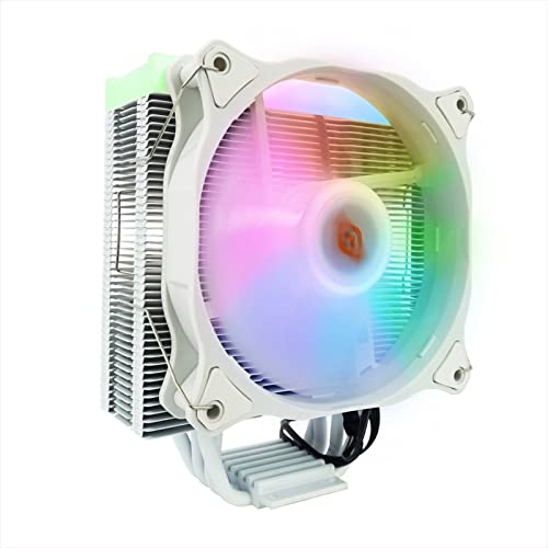 Noua Numb White ARGB CPU-Kühlkörper 4 Röhren TDP 120 W PWM Lüfter 120 mm Addressable 5V 3-Pin kompatibel mit Intel CPU 1200 1155 1151 1150 1366 und AMD AM5 AM4 AM3+ AM3 AM2+ AM2 von Noua