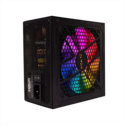 Noua Volture X 850W Modulares Netzteil ATX Gaming 850 Watt, LLC + DC to DC, 80 Plus Gold, 120 mm leiser RGB-Ventilator, aktiver PFC Aktiv, Kondensator 105 °C, kompakte Abmessungen von Noua