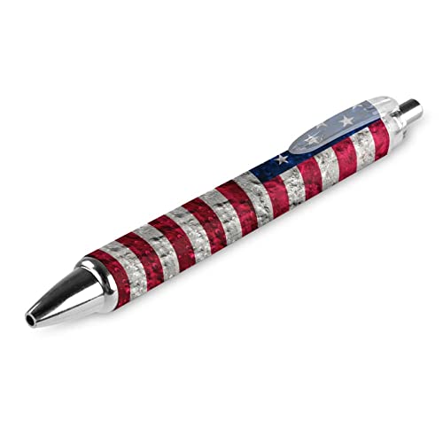 Novaj Retro USA Grunge Texture Flag Kugelschreiber 0,5 mm feine Spitze Roller einziehbare schwarze Tinte Stifte zum Schreiben 1 Stück von Novaj
