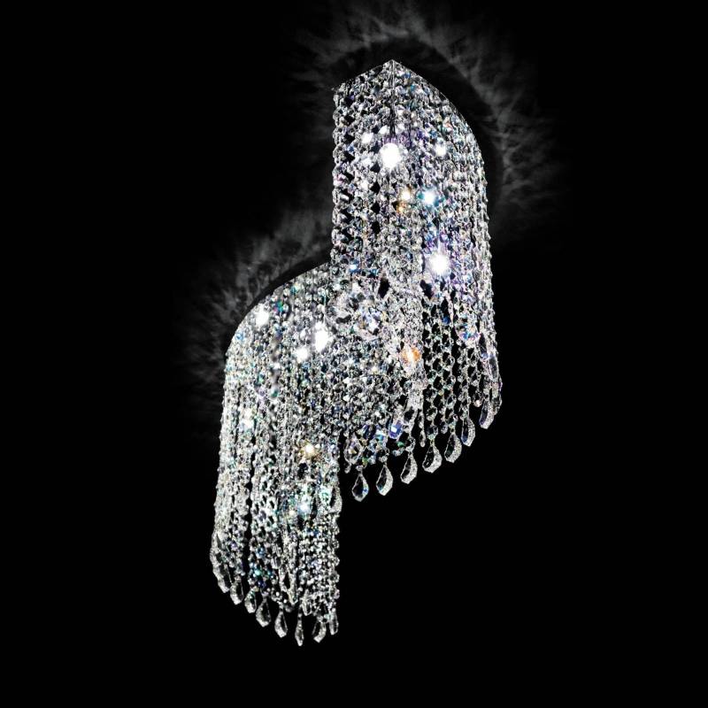 Geschwungene Kristalldeckenleuchte Shine von Novaresi