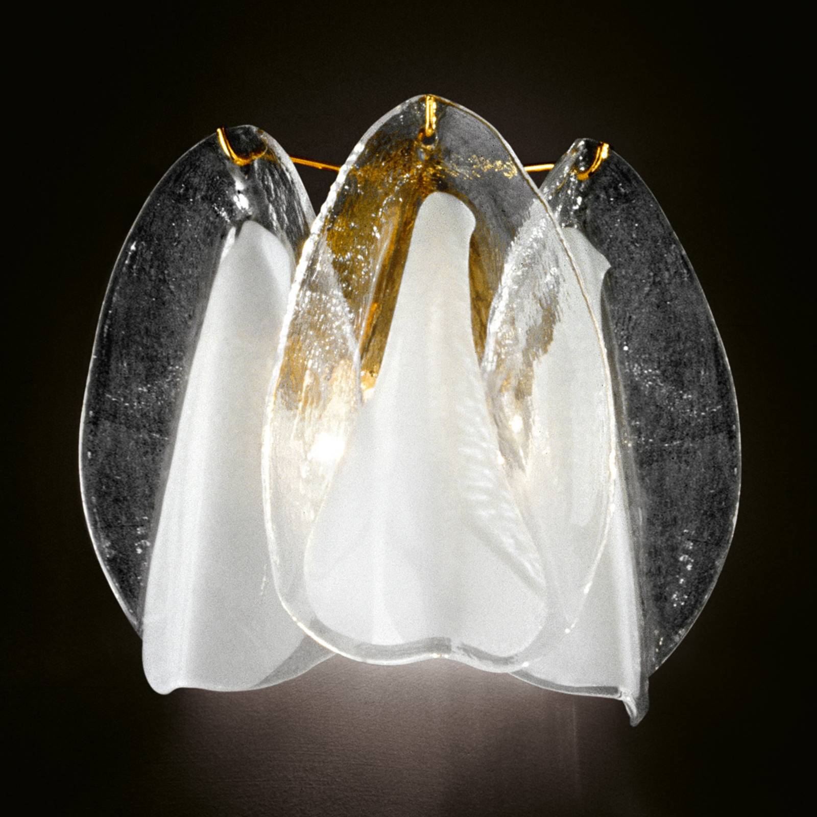 Gläserne Wandleuchte Rondini mit 24 Karat Gold Gläserne Wandleuchte Rondini mit 24 Karat Gold von Novaresi