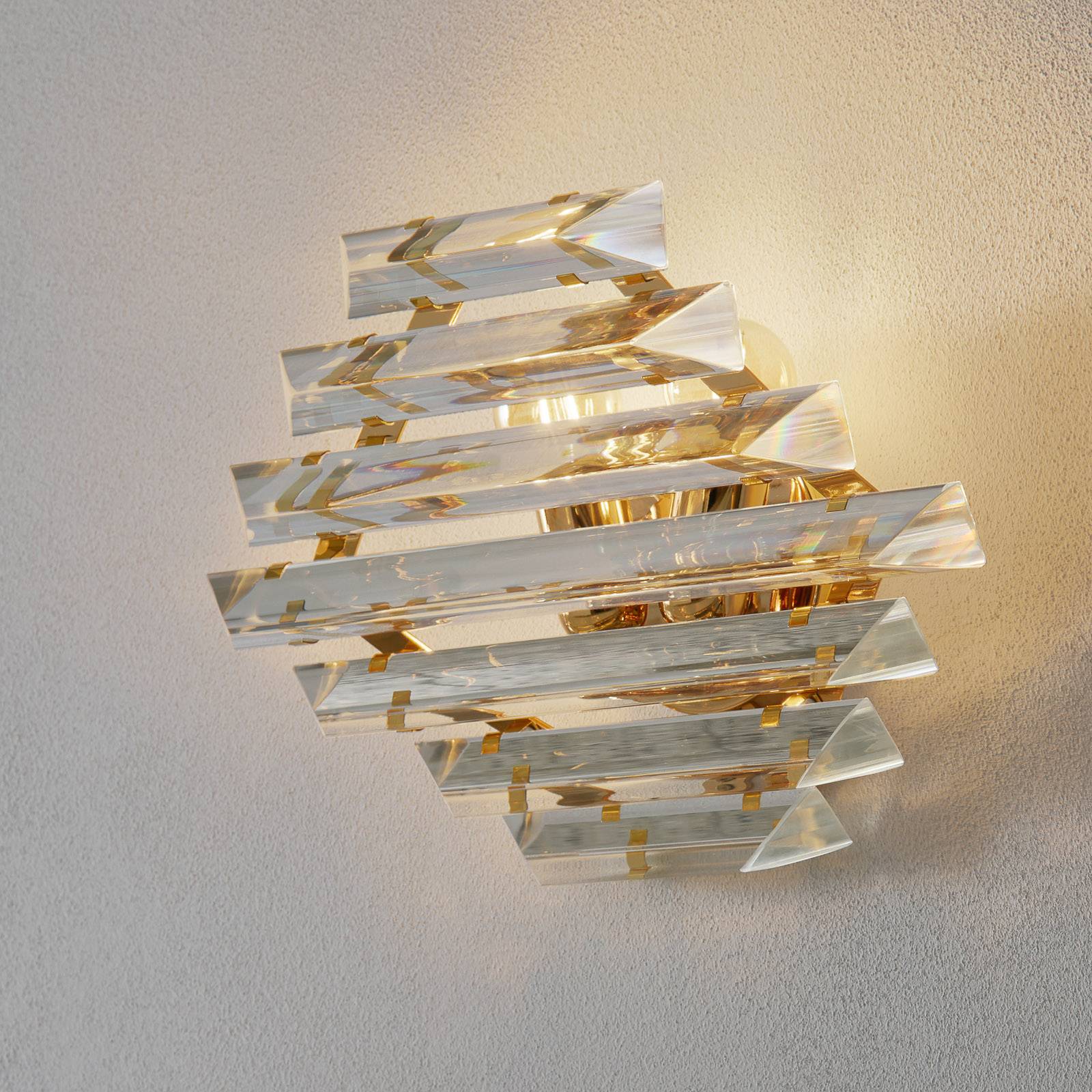 Goldene Kristallwandleuchte Losanghe Goldene Kristallwandleuchte Losanghe von Novaresi