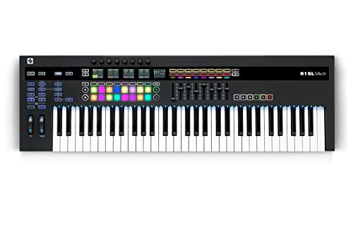 Novation 61SL MkIII 61-Key MIDI-Controller-Keyboard mit 49 Tasten und Sequenzer sowie DAW-Integration von Novation