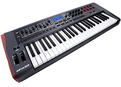 Novation Impulse USB/MIDI-Controller-Keyboard mit 49 Tasten und Buspower – Robuste, reaktionsschnelle Vollformat-Klaviatur mit Aftertouch und anschlagsdynamischen Pads für Mac und Windows. von Novation