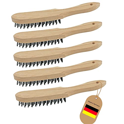 Novatool 5X Drahtbürsten I 4-reihig I 27 cm lang I mit Holzgriff I Bremssattelbürsten Grill Drahtbürsten Kratzbürsten Metallbürsten Handdrahtbürsten Set Fugenbürste Unkrautbürste Novatool 5X Drahtbürsten I 4-reihig I 27 cm lang I mit Holzgriff I Bremssattelbürsten Grill Drahtbürsten Kratzbürsten Metallbürsten Handdrahtbürsten Set Fugenbürste Unkrautbürste von Novatool