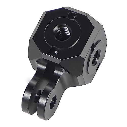 NovelGoal Stativ-Basishalterungs-Konverter, 6,35 mm (1/4 Zoll), 3/8 Zoll Löcher, vielseitiger Mini-Zauberwürfel, kompatibel mit GoPro DSLR-Kamera, Kugelkopf-Adapter (Cube B) von NovelGoal