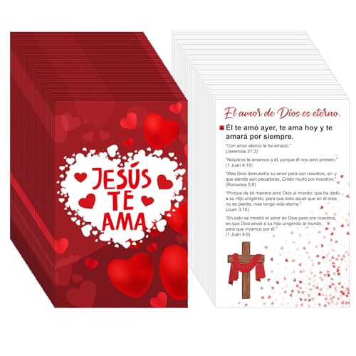Noveread 200 Stück Spanische Gospel Traktkarte, Heilige Postkarten, Gebetspostkarten, christliche, inspirierende Bibelversen für christliche Geschenke, Frauen und Männer (Jesús Te Ama) von Noveread