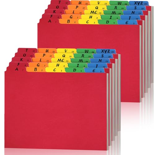 Noveread 50 Stück A-Z Alphabet-Dateiführungen oben, schwere Akten-Trennblätter in Briefgröße, 1/5 Schnittlasche, Aktenschrank, Trennwände, Schreibtisch-Organizer für Arbeit, Schule, Büro, Zuhause Noveread 50 Stück A-Z Alphabet-Dateiführungen oben, schwere Akten-Trennblätter in Briefgröße, 1/5 Schnittlasche, Aktenschrank, Trennwände, Schreibtisch-Organizer für Arbeit, Schule, Büro, Zuhause von Noveread