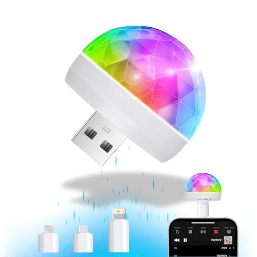 Mini Discokugel USB - Tragbares RGB-Partylicht für Zuhause und Auto - LED Bühnenlicht mit Mehrfarbiger Beleuchtung - Kompatibel mit Telefonen und USB-Geräten Mini Discokugel USB - Tragbares RGB-Partylicht für Zuhause und Auto - LED Bühnenlicht mit Mehrfarbiger Beleuchtung - Kompatibel mit Telefonen und USB-Geräten von Novible