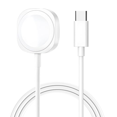 Uhren-Ladegerät für Apple, 1 m, USB-C Schnelles, kabelloses Magnetkabel, tragbares Kabel, Ladekabel, Dockingstation, kompatibel mit Apple Watch Serie 9, 8, 7, 6, 5, 4, 3, 2 SE, Weiß Uhren-Ladegerät für Apple, 1 m, USB-C Schnelles, kabelloses Magnetkabel, tragbares Kabel, Ladekabel, Dockingstation, kompatibel mit Apple Watch Serie 9, 8, 7, 6, 5, 4, 3, 2 SE, Weiß von Novstuf
