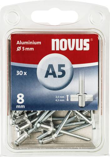 Novus 108964503 Blindniete (Ø x L) 5mm x 8mm Aluminium Aluminium 30St. von Novus Office