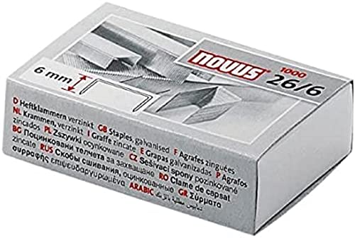 Novus 40-0056 Heftklammern und Refill-Kassetten 26/6 verzinkt 1000 stück von Novus