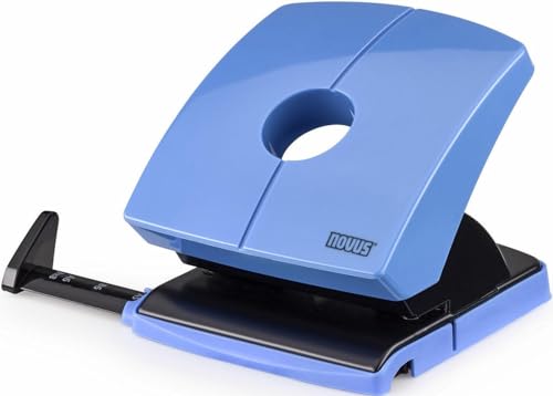 Novus B 230 Color ID Locher (30 Blatt, Anschlagschiene mit Formatvorgaben, Metall / Kunststoff) hellblau von Novus