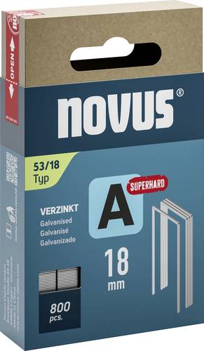 Novus Feindrahtklammern A Typ 53 18mm super hard 800 St. 042-0782 Abmessungen (L x B) 18mm x 11.3mm von Novus