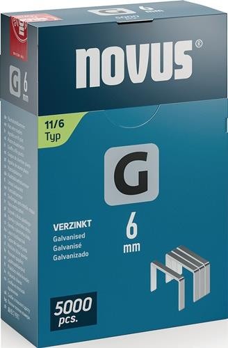 Novus Flachdrahtklammer G Typ 11 B10,6xL6mm Draht-B.1,25mm 5000 St. 042-0765 von Novus