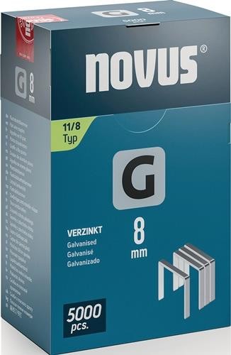 Novus Flachdrahtklammer G Typ 11 B10,6xL8mm Draht-B.1,25mm 5000 St. 042-0766 von Novus