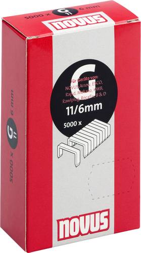 Novus Office 105119200 Flachdrahtklammern Typ 11 5000 St. Abmessungen (L x B) 6mm x 10.6mm von Novus Office