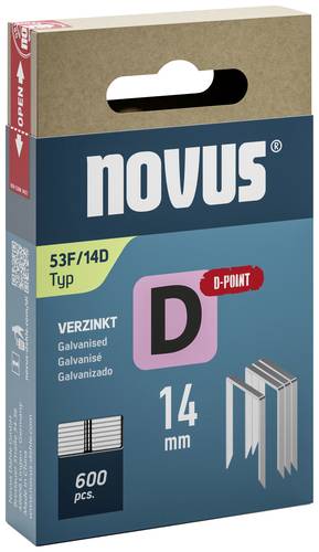 Novus Flachdrahtklammern D Typ 53 F 14mm D-Point 600 St. 042-0793 Abmessungen (L x B) 14mm x 11.3mm von Novus