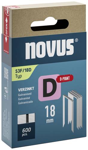 Novus Flachdrahtklammern D Typ 53 F 18mm D-Point 600 St. 042-0794 Abmessungen (L x B) 18mm x 11.3mm von Novus