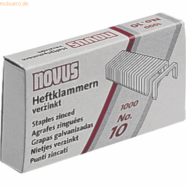 Novus Heftklammern Nr. 10 verzinkt VE=1000 Stück Novus Heftklammern Nr. 10 verzinkt VE=1000 Stück von Novus