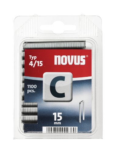 Novus Schmalrückenklammern 15 mm, 1100 Klammern vom Typ C4/15, Heftmittel für Profilhölzer, Paneele und Holzfaserplatten Novus Schmalrückenklammern 15 mm, 1100 Klammern vom Typ C4/15, Heftmittel für Profilhölzer, Paneele und Holzfaserplatten von Novus