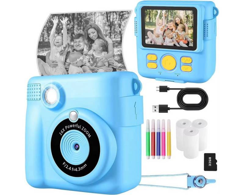 Novzep 1080P Kinderkamera 2,4 Zoll Bildschirm Druckpapier 32GB TF Kinderkamera von Novzep