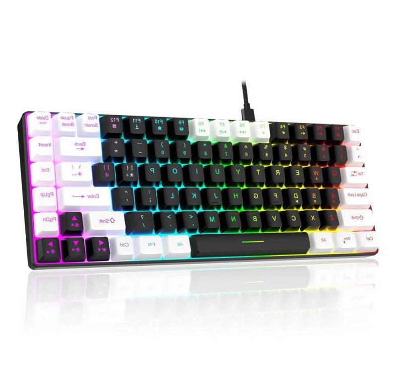 Novzep 84 Tasten Gaming-Tastatur,Kabelgebundene,RGB Membran Gaming-Tastatur von Novzep