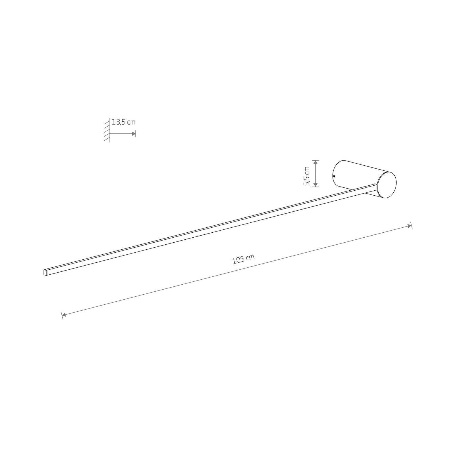 LED-Wandleuchte Arm L, 105 cm hoch, schwarz, Metall LED-Wandleuchte Arm L, 105 cm hoch, schwarz, Metall von Nowodvorski Lighting