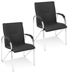 2 Nowy Styl Besucherstühle Samba SAMB CR SP01 1.043 schwarz Leder 2 Nowy Styl Besucherstühle Samba SAMB CR SP01 1.043 schwarz Leder von Nowy Styl