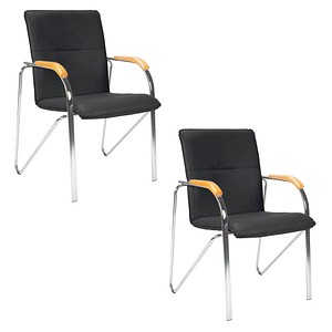 2 Nowy Styl Besucherstühle Samba schwarz Kunstleder von Nowy Styl