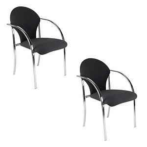 2 Nowy Styl Besucherstühle VISA CHROM schwarz Kunststoff von Nowy Styl