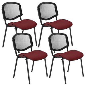 4 Nowy Styl Besucherstühle Iso Ergo Mesh bordeaux Stoff von Nowy Styl