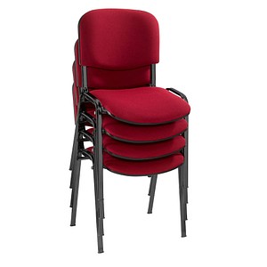 4 Nowy Styl Besucherstühle Iso ISO BLACK 1.3 C29 bordeaux Stoff von Nowy Styl