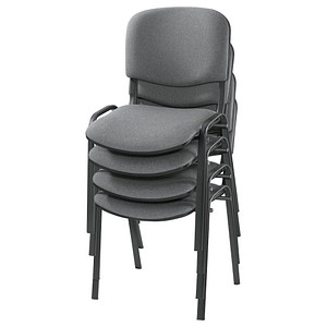 4 Nowy Styl Besucherstühle Iso ISO BLACK 1.3 C73 grau, gemustert Stoff von Nowy Styl