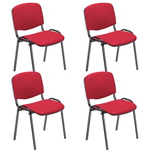 4 Nowy Styl Besucherstühle Iso rot, schwarz Kunstleder von Nowy Styl